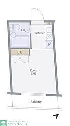 ビアメゾン三井パート22 ワンルームの間取図画像