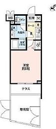 プレール・ドゥーク練馬2 1Kの間取図画像