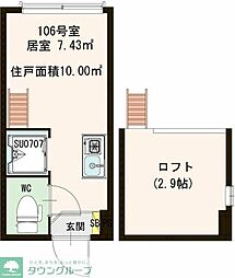 Cieletmarais ワンルームの間取図画像