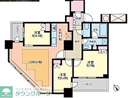 ザ・パークハウス西新宿タワー60 3LDKの間取図画像