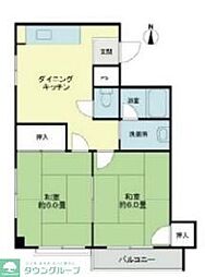 北町コーポ3 2DKの間取図画像