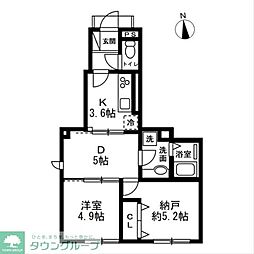 ボナール 1SLDKの間取図画像