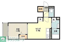 プレステージコート三鷹 1LDKの間取図画像