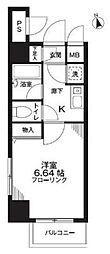フォロス中村橋 1Kの間取図画像