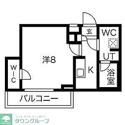 エスペルーモ中村橋 1Kの間取図画像