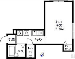 girasole 1Kの間取図画像