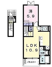アズーリ 1LDKの間取図画像