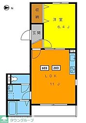 高円寺パレス 1LDKの間取図画像