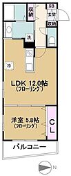 ウェルデンス江古田 1LDKの間取図画像