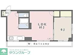 花崎ビル 1LDKの間取図画像