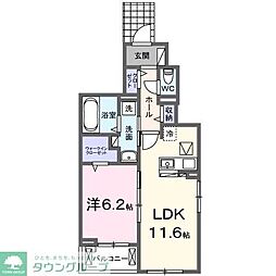 ペガサスB 1LDKの間取図画像