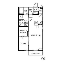 モナリエ平和台1 1LDKの間取図画像