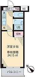 グランフェニックス 1Kの間取図画像