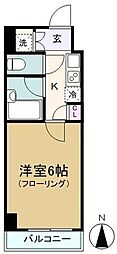 ルーブル鷺宮 1Kの間取図画像