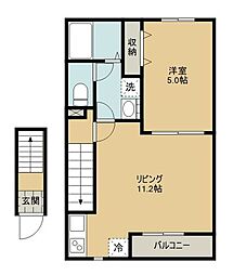 グランフィカーサ 1LDKの間取図画像