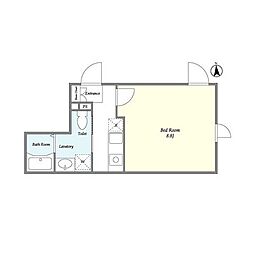 SOLASIAresidence高円寺2 1Kの間取図画像