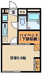 レオパレス四季 1Kの間取図画像