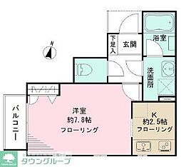 バリウインド 1LDKの間取図画像