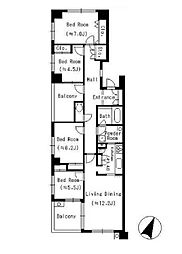 ParkCube平和台 3LDKの間取図画像