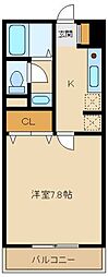 パルコートジュネス 1Kの間取図画像