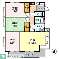 スカイ.ブリッジD 3LDKの間取図画像