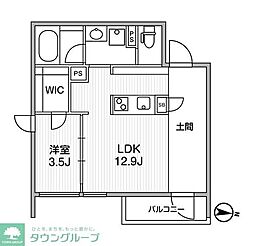 GranDuoオギクボ 1LDKの間取図画像