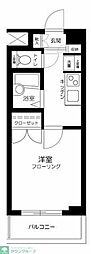 西武新宿線 中井駅 徒歩12分の賃貸マンション 2階1Kの間取り