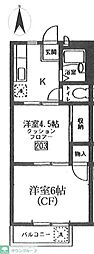 西武新宿線 西武柳沢駅 徒歩11分の賃貸アパート 2階2Kの間取り