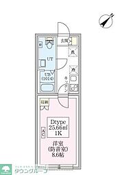 東京メトロ有楽町線 平和台駅 徒歩5分の賃貸マンション 3階1Kの間取り