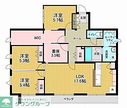 西武新宿線 都立家政駅 徒歩10分の賃貸マンション 3階3SLDKの間取り