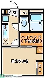 西武新宿線 東伏見駅 徒歩17分の賃貸アパート 1階1Kの間取り