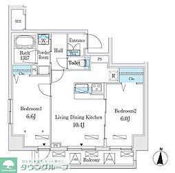 クラリティア板橋本町 2LDKの間取図画像