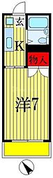 JR総武線 西船橋駅 徒歩13分の賃貸アパート 2階1Kの間取り