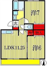 JR総武線 西船橋駅 徒歩9分の賃貸アパート 1階2LDKの間取り