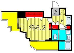 JR総武線 下総中山駅 徒歩6分の賃貸マンション 8階1Kの間取り
