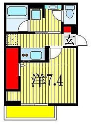 JR総武線 西船橋駅 徒歩10分の賃貸アパート 1階1Kの間取り