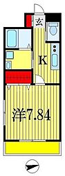 JR総武線 下総中山駅 徒歩6分の賃貸マンション 1階1Kの間取り