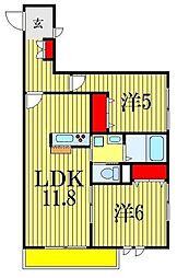 フェアフィールドコテージ 2LDKの間取図画像