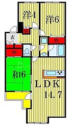 リズ市川平田 3LDKの間取図画像