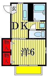 メゾンルミエール 1DKの間取図画像