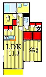 リトルハウス 1LDKの間取図画像
