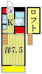 スカイメゾン大和田 1Kの間取図画像