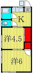 寿荘 2Kの間取図画像