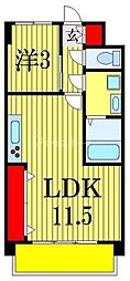 ラパシフィックC 1LDKの間取図画像