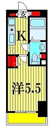 グランカーサ市川国府台 1Kの間取図画像