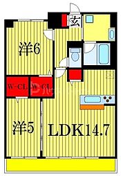 フォルトメゾン鬼高 2LDKの間取図画像