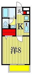 エンゼル 1Kの間取図画像