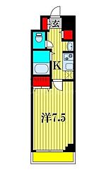 フルーラン船橋 1Kの間取図画像