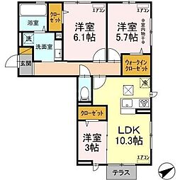 プランドールM 3LDKの間取図画像
