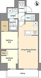 グランカーサ船堀1 2LDKの間取図画像